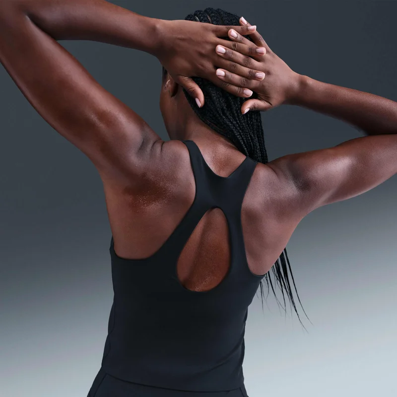 Nike Black Women's Universa Medium-support Padded Sports Bra Tank for Women | Best Price UAE